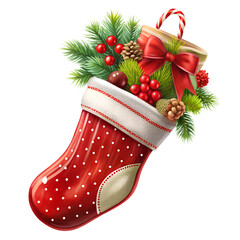 christmas stocking with transparent background
