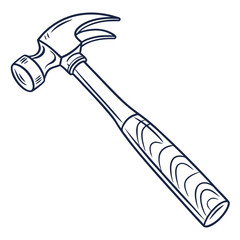 Illustration of a hammer, a tool for construction isolated on white background