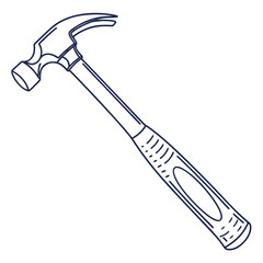 Illustration of a hammer isolated on white background, a carpentry tool