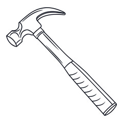 Illustration of a hammer isolated on white background, a carpentry equipment
