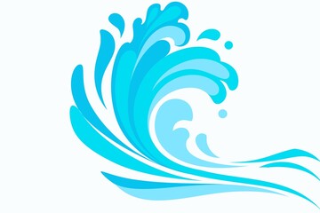 Naklejka premium Water waves, sea, ocean, splash, curve river, abstract blue background