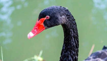Fototapeta premium Close-up of a black swan's head and neck