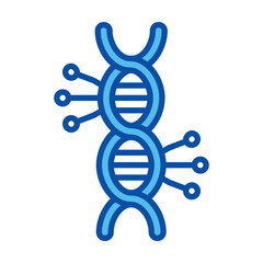 Dna Icons In Blue Style, Vector Illustration