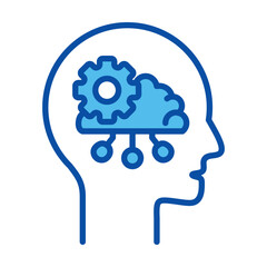 Transhumanism Icons In Blue Style, Vector Illustration