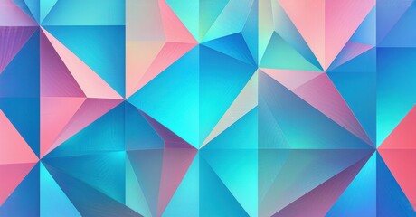 Obraz premium Abstract polygonal design. Blue, pink hues blend, creating vibrant geometric pattern. Modern digital artwork.