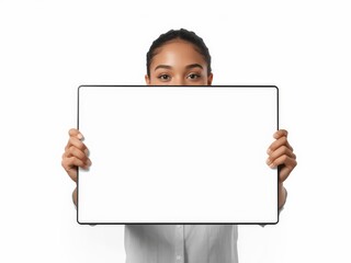 Business photography, a person isolated on white background, corporate themed