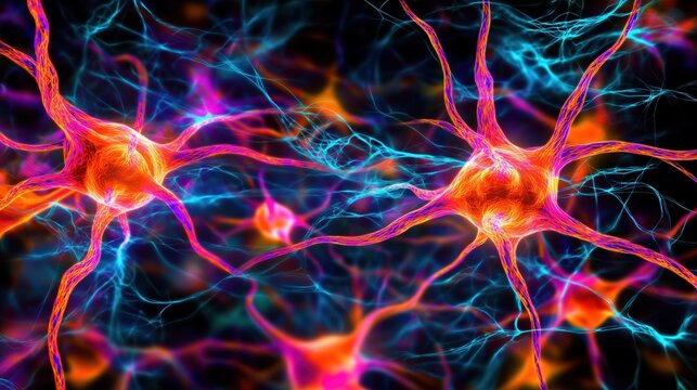 Vibrant neural network visualization in neon pink, orange. Futuristic Y2K style, iridescent glow, dynamic lines. Posters, digital art, abstract backgrounds, modern 90s, 2000s visuals.