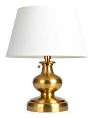 Modern Gold Table Lamp with White Shade – Front View PNG