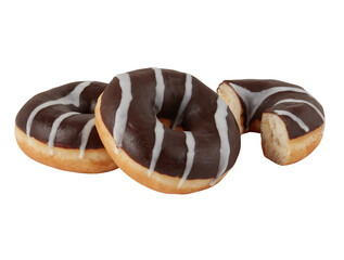 Chocolate Donuts cut out isolated transparent background