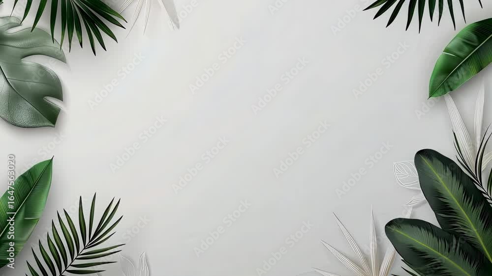 Poster this vibrant backdrop features an array of tropical leaves, perfect for adding a lively touch to cre