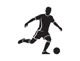 Fototapeta premium Soccer Player. Vector black silhouette. with white background