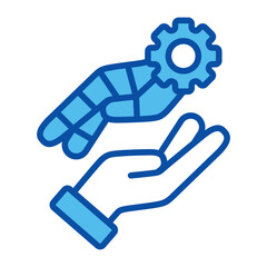 Hands Icons In Blue Style, Vector Illustration