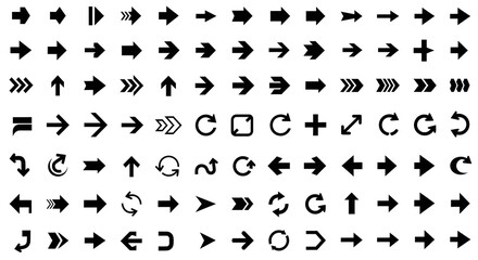 Versatile set of vector arrows pointing in different directions for design and creative projects