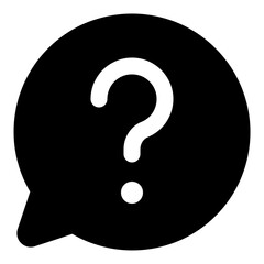 Question Mark Icon in Rounded Speech Bubble