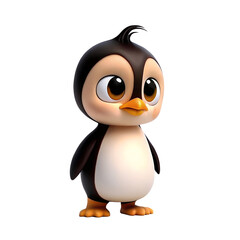Obraz premium Cute cartoon penguin character illustration for kids and animation projects and design elements use 100 char