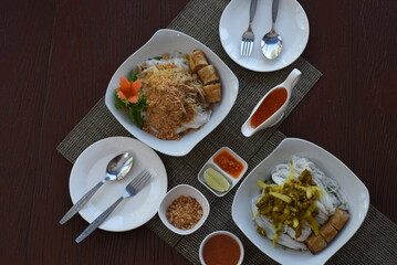 Vietnamese Rice Noodles with Grilled Pork and Fermented Fish Sauce