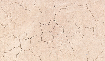 Fototapeta premium The ground has cracks in the top view for the background
