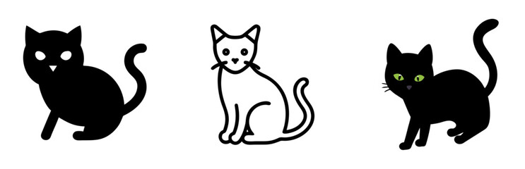 Spooky Black Cat Icon for Halloween, Mystery, and Gothic Themes
