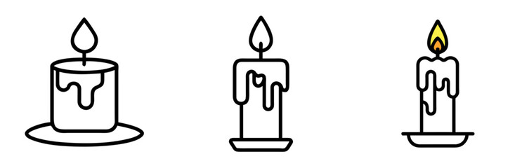 Candle with Dripping Wax Icon for Halloween, Gothic, and Spooky Themes