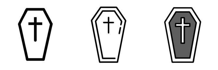 Obraz premium Coffin with Cross Icon for Halloween, Horror, and Spooky Themes