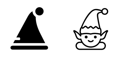 Cute Elf Hat Icon for Christmas, Holiday, and Festive Themes