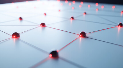 A 3D network graph with nodes and connecting lines 