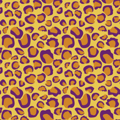 Leopard skin, animal print, orange background. Seamless pattern 2.