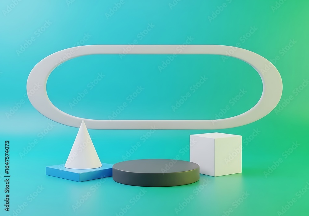 Poster abstract geometric shapes on a gradient background