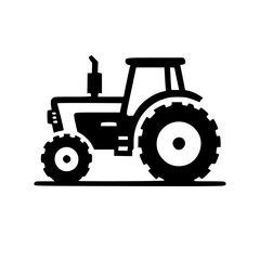 Obraz premium tractor black vector icon with transparent background 