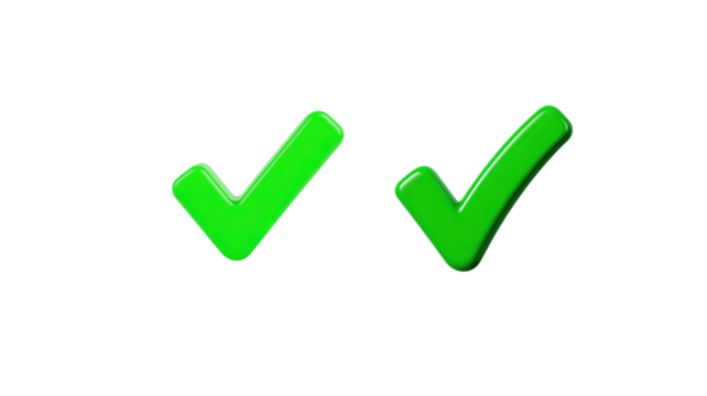 Green check mark on transparent background png