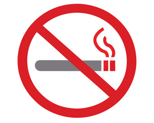 No Smoking Sign Red Circle Icon Vector Illustration