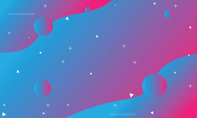 Fototapeta premium Abstract background geometric waves. liquid gradient color blue to pink. Business and presentation