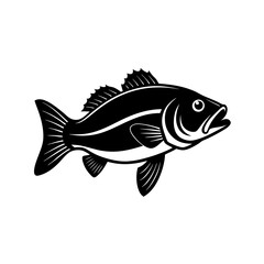 vintage bass fish concept vector silhouette
