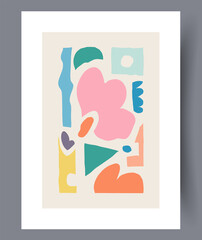 This is an Abstract Artwork Featuring Colorful Shapes, Perfect for Modern Home Decor