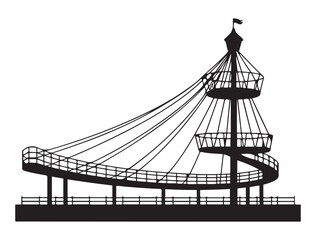 Freizeitpark. Vector black silhouette. with white background