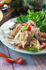 Lao spicy papaya salad set