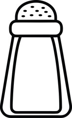 Modern Outline Style Icon of a Salt or Pepper Shaker on White Background