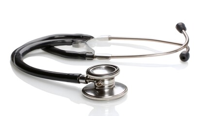 A detailed close-up shot of a stethoscope, essential tool in healthcare and medicine