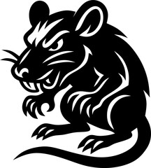 Vector illustration of a cartoon mouse and a black cat in a mascot style design