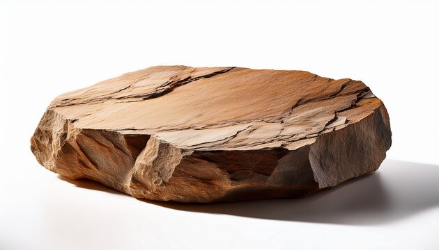 flat rock podium isolated on white background product display cut out