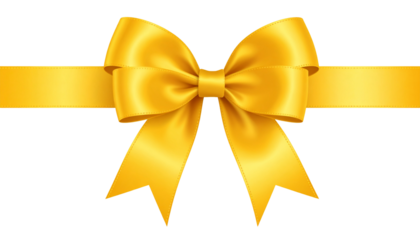 Yellow straight bow ribbon element