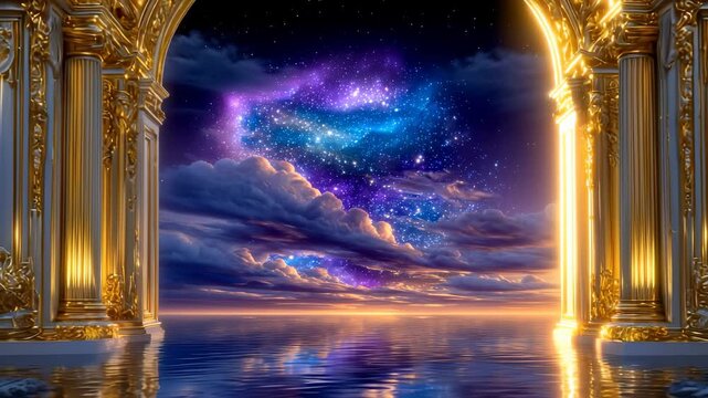 Heavens gate is a divine portal to a fantasy galaxy of magic stars.