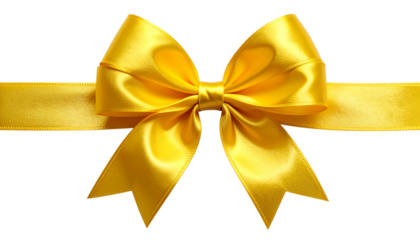 Yellow straight bow ribbon element
