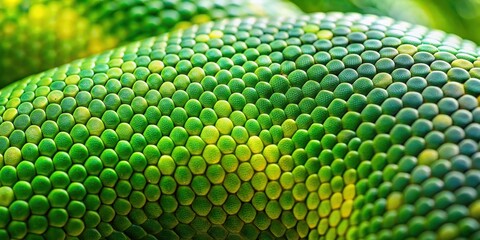 Obraz premium Close-up View of Reptile Scales Showing Vibrant Green Hues and Textured Surface