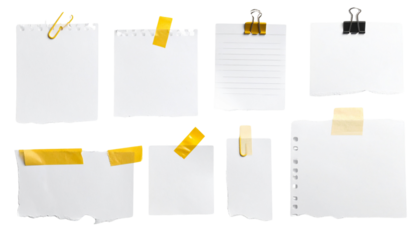 PNG Assorted torn paper notes on transparent background