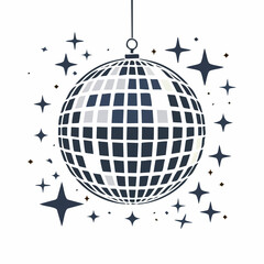 Disco Ball with Shining Stars A Groovy Celebration of Retro Party Vibes and Nightlife Glamour