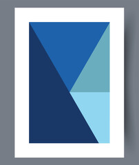 This is a beautiful geometric abstract artwork featuring various shades of blue tones