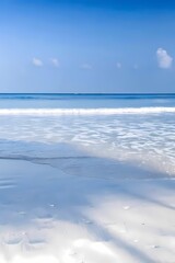 Obraz premium AI generated people walking tropical beach ocean