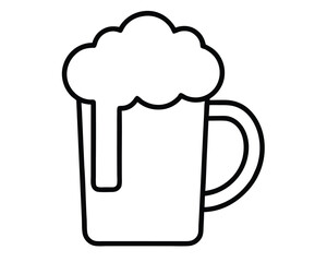 Frothy Delight A Refreshing Beer Mug Icon on White Backdrop 