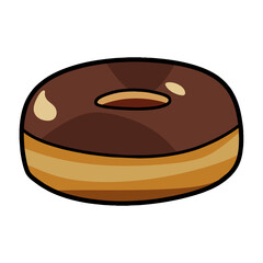 colored plain chocolate donut vector